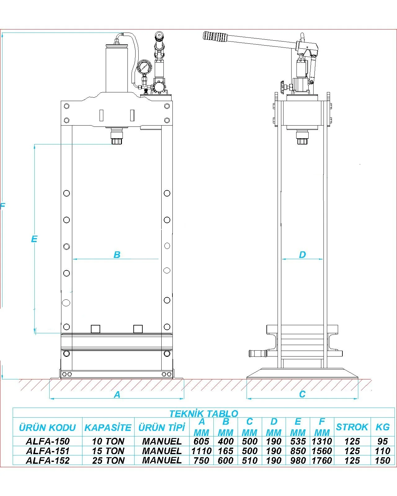 15 Ton Hidrolik Pres